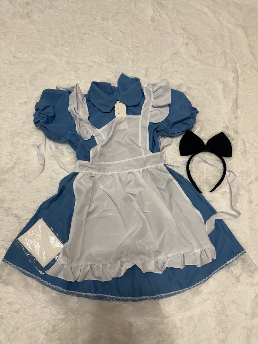 New 7/8 kids girls Alice wonderland dress apron costume maid Victorian Renaissan